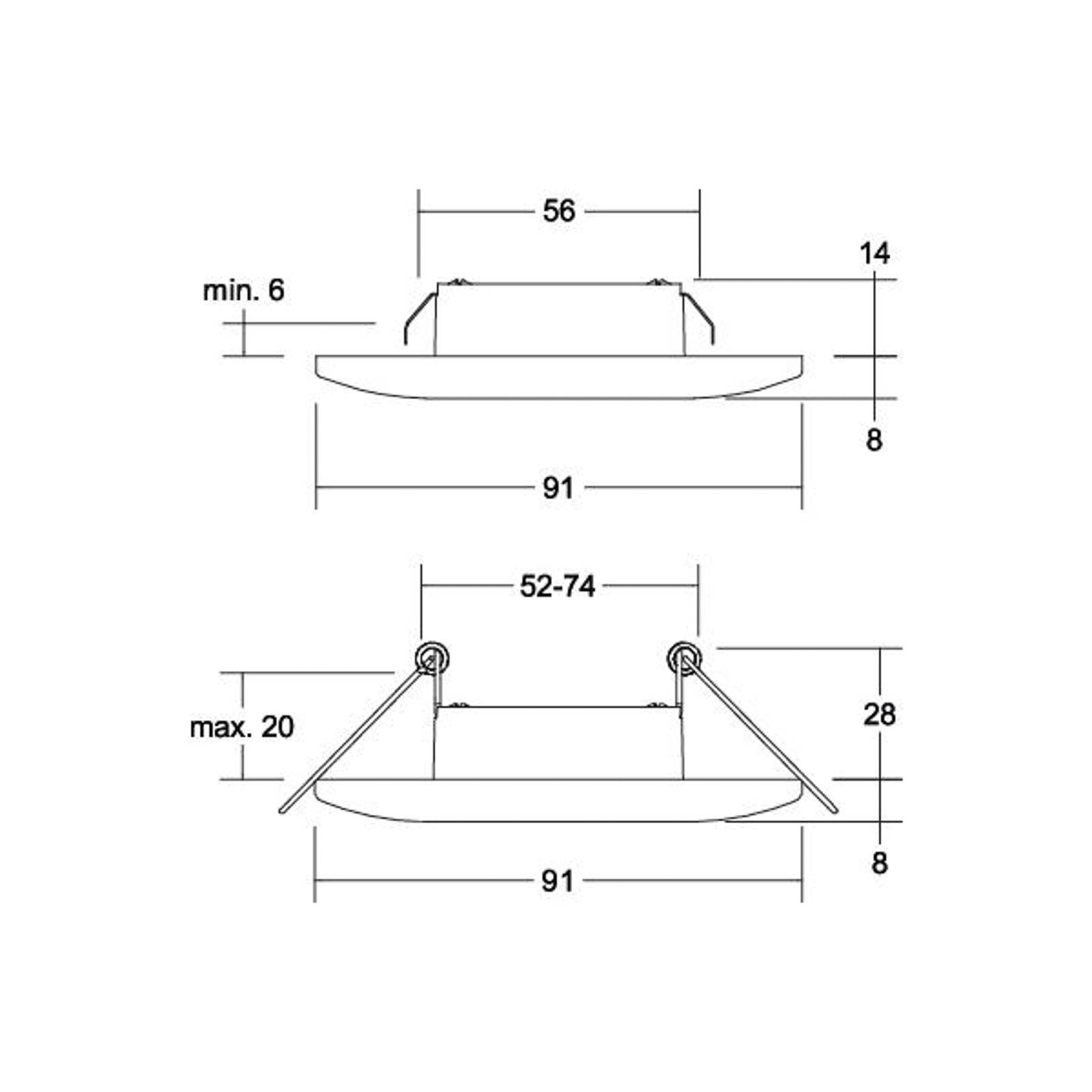 BRUMBERG Adapt downlight do zabudowy LED biały