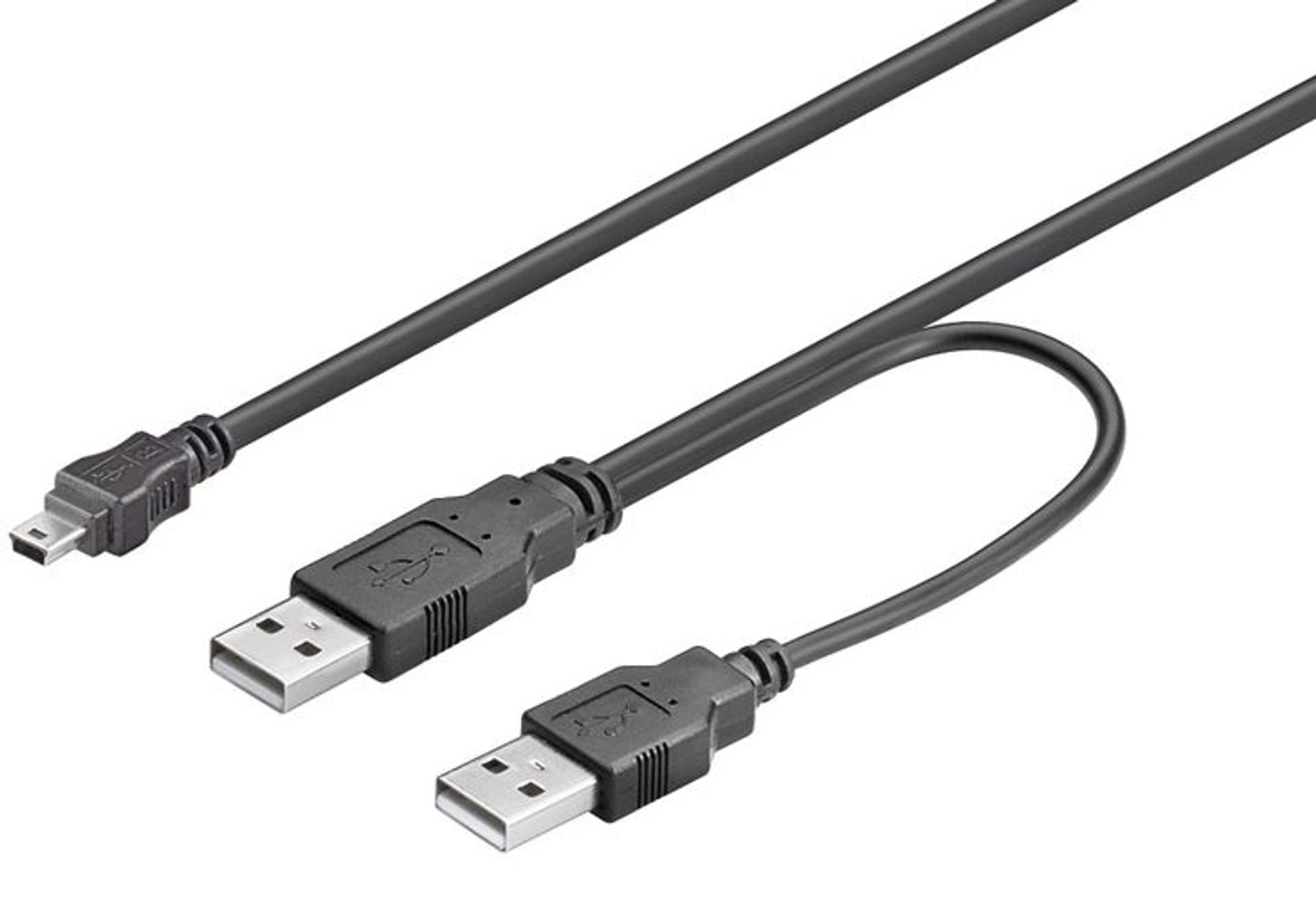 Kabel USB MicroConnect 2x A plug to 5 pin mini B plug USBAAB06