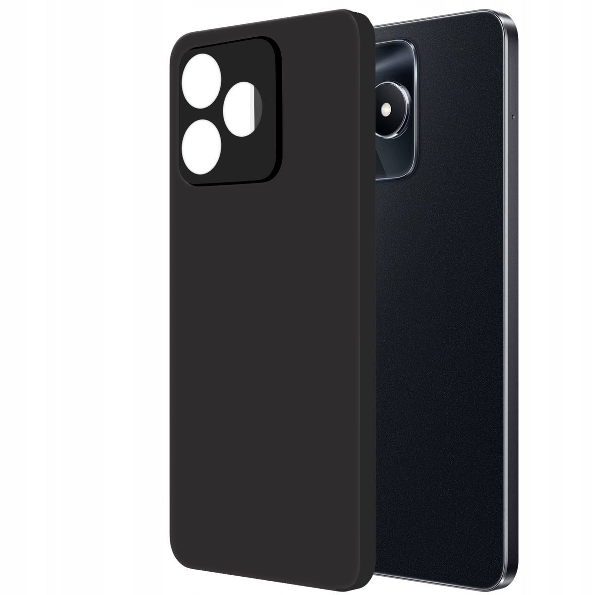Etui Do Realme C53 Gumowe Obudowa Czarne Matowe Silikon Pokrowiec Slim Case