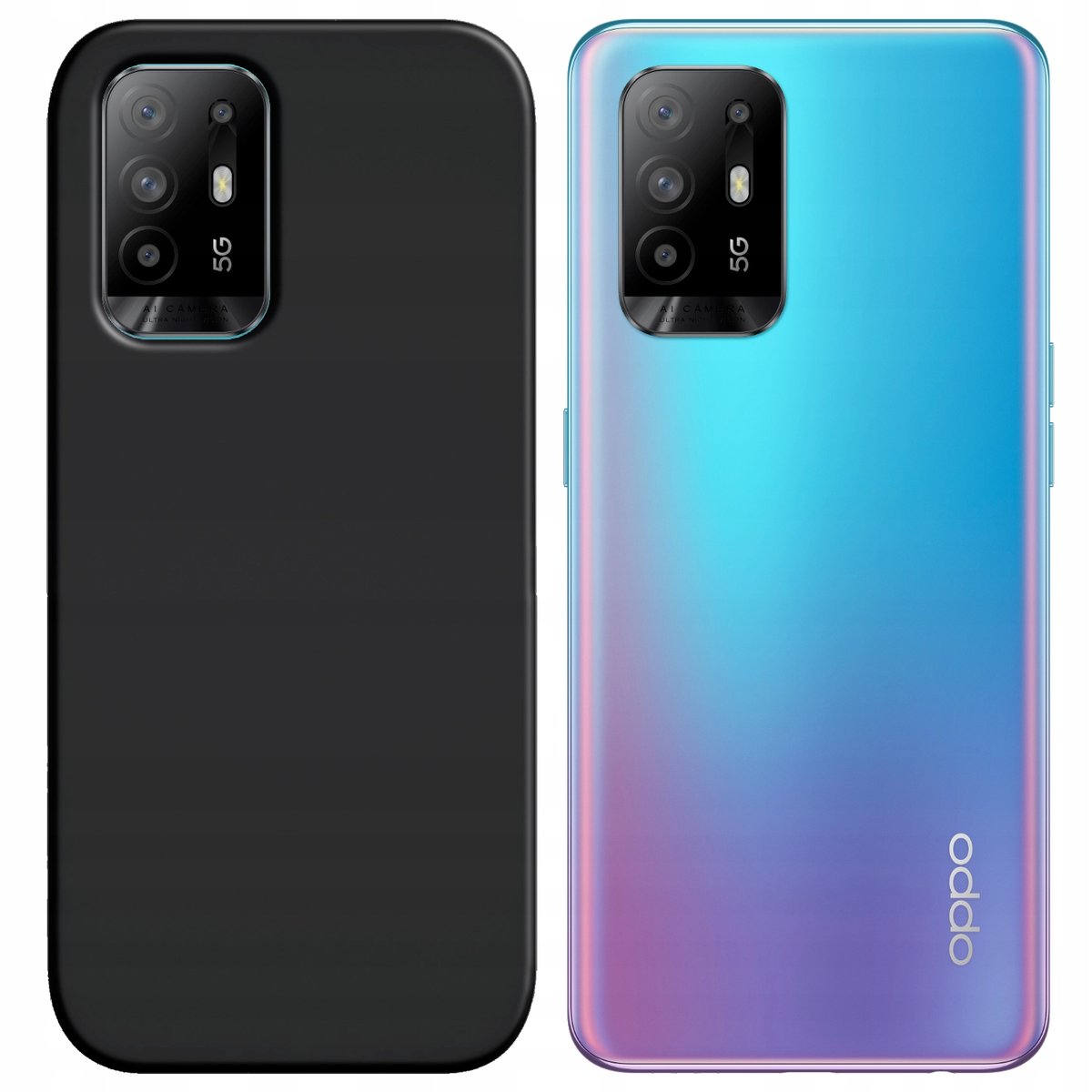 Etui Do Oppo Reno 5Z Gumowe Obudowa Czarne Matowe Silikon Pokrowiec Slim