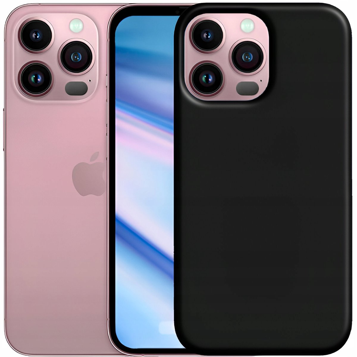 Etui Do Iphone 15 Plus Gumowe Obudowa Czarne Matowe Silikon Pokrowiec Slim