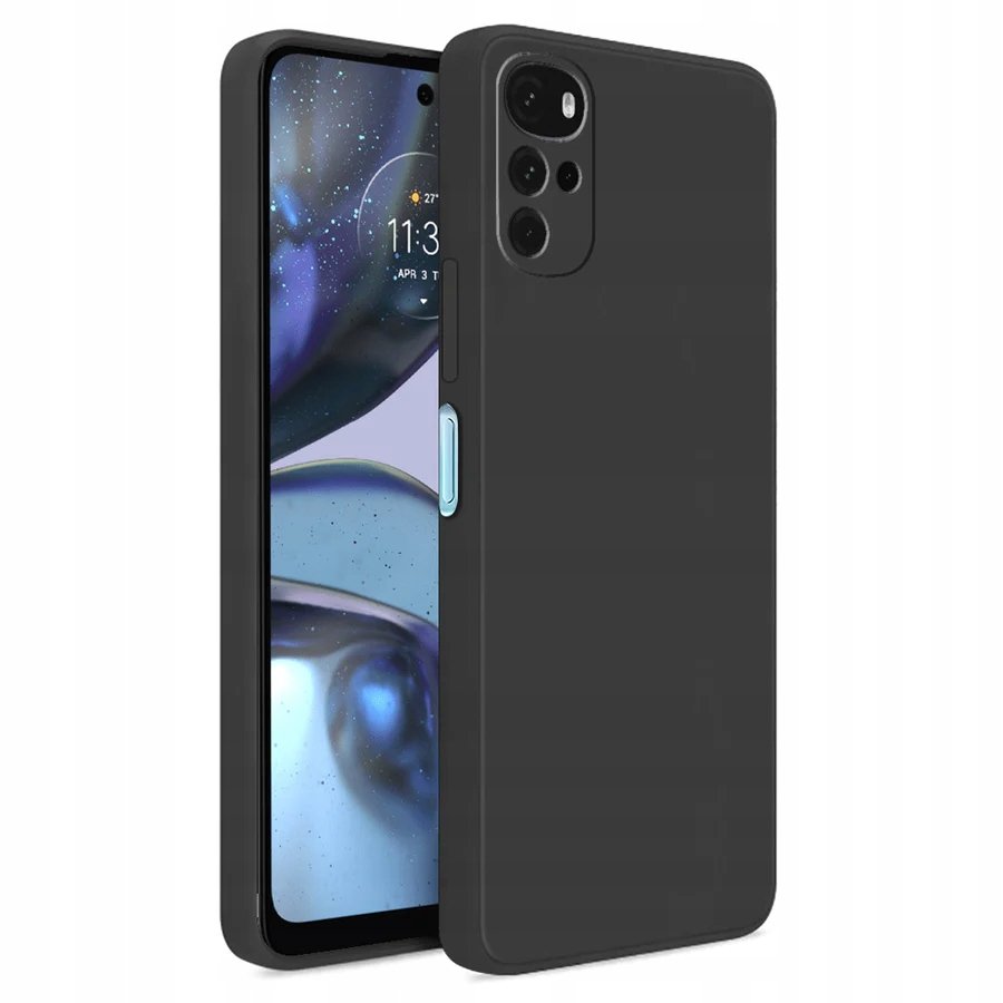 Etui Do Motorola Moto G22 4G Gumowe Obudowa Czarne Matowe Silikon Pokrowiec