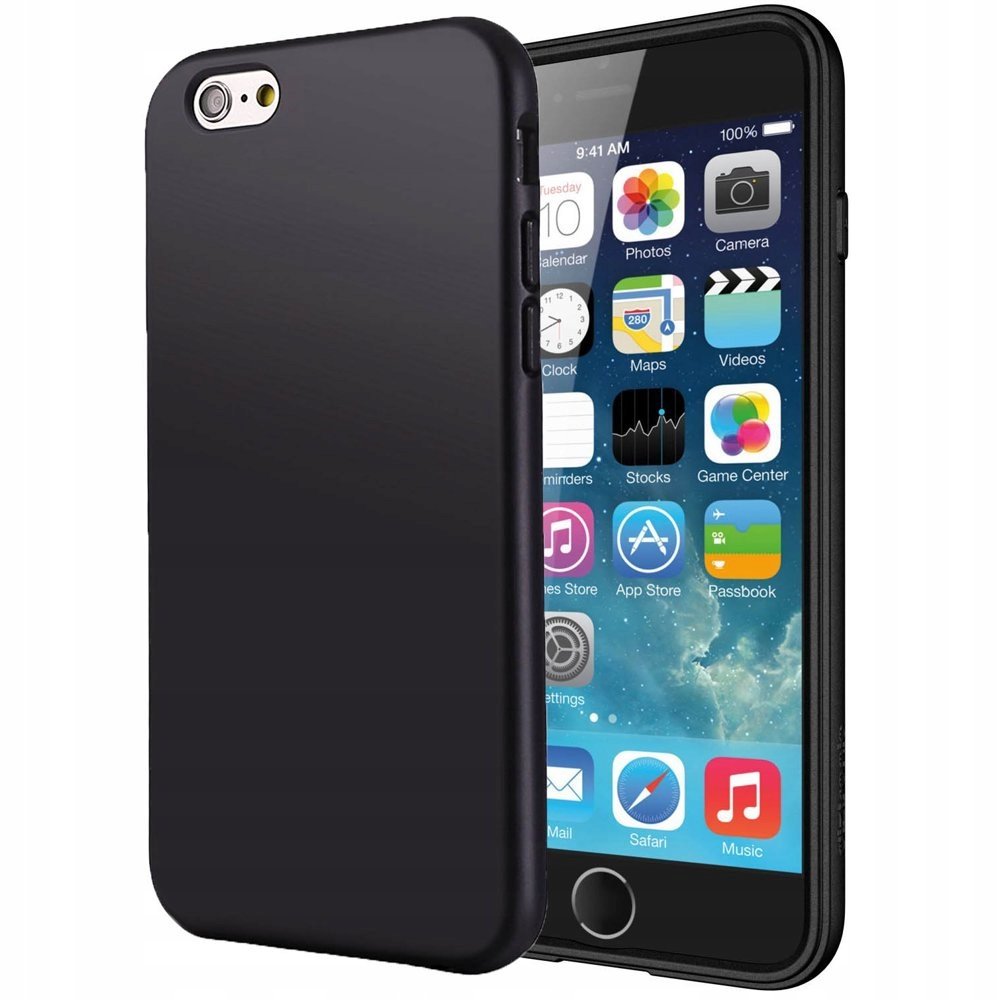 Etui Do Iphone 7/8/Se 2020 Gumowe Obudowa Czarne Matowe Silikon Pokrowiec