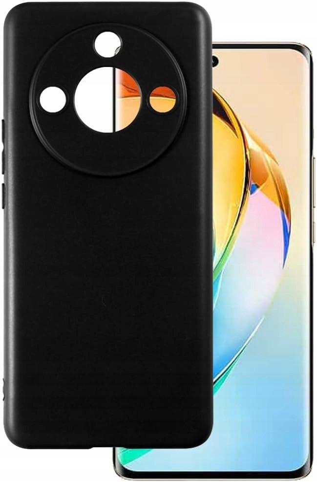 Etui Do Huawei Honor X50 5G Gumowe Obudowa Czarne Matowe Silikon Pokrowiec