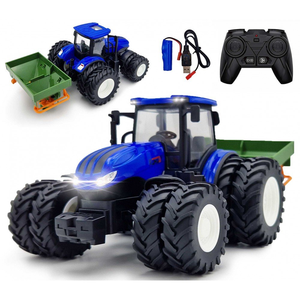 Zdalnie Sterowany Traktor Ciągnik Z Siewnikiem Na Pilota Rc Światła LED