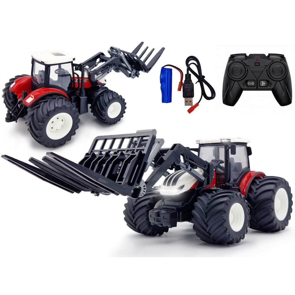 ZDALNIE STEROWANY TRAKTOR CIĄGNIK Z TUREM RC NA PILOTA ŚWIATŁA LED RD