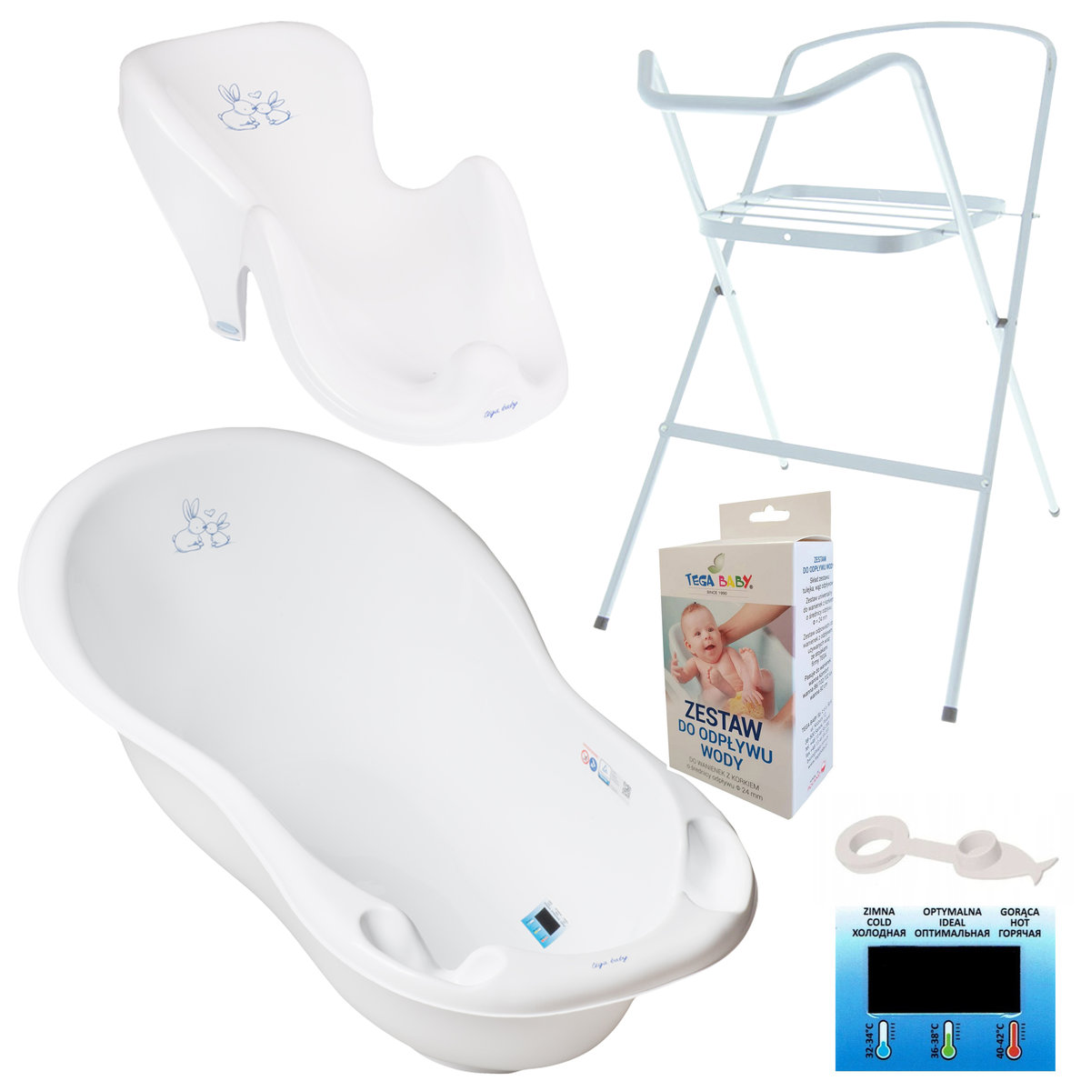 Wanna Zestaw Dla Dziecka Tega 6W1 Wanienka Stojak Termometr Odpływ Leżak
