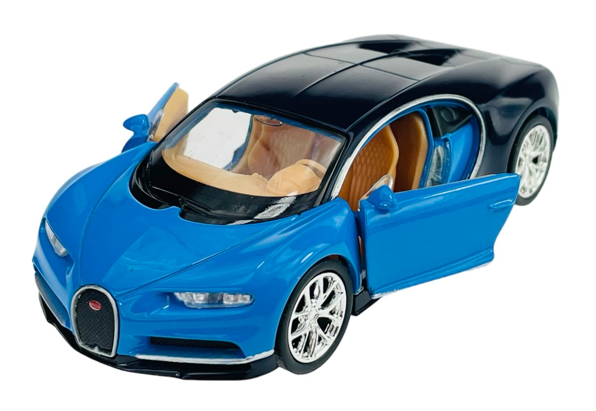 Welly Bugatti Chiron Niebieski 1:34 Samochód Nowy Metalowy Model