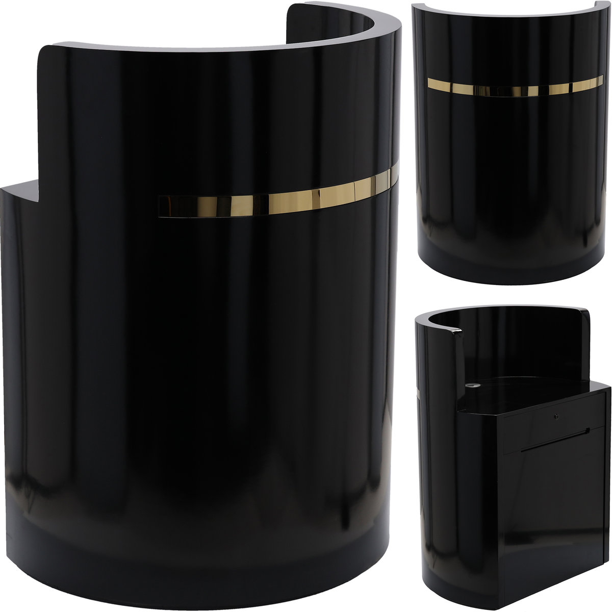 Recepcja Fryzjerska Lakierowana Kosmetyczna Do Salonu Czarna