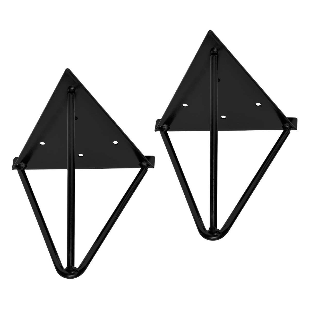 Wspornik półki trójkąt 2 sztuki 16x15,5x17 cm czarny metal ML design