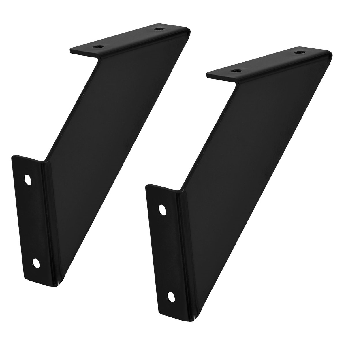 Wspornik półki trójkąt 2 sztuki 10x10x3 cm czarny metal ML-Design