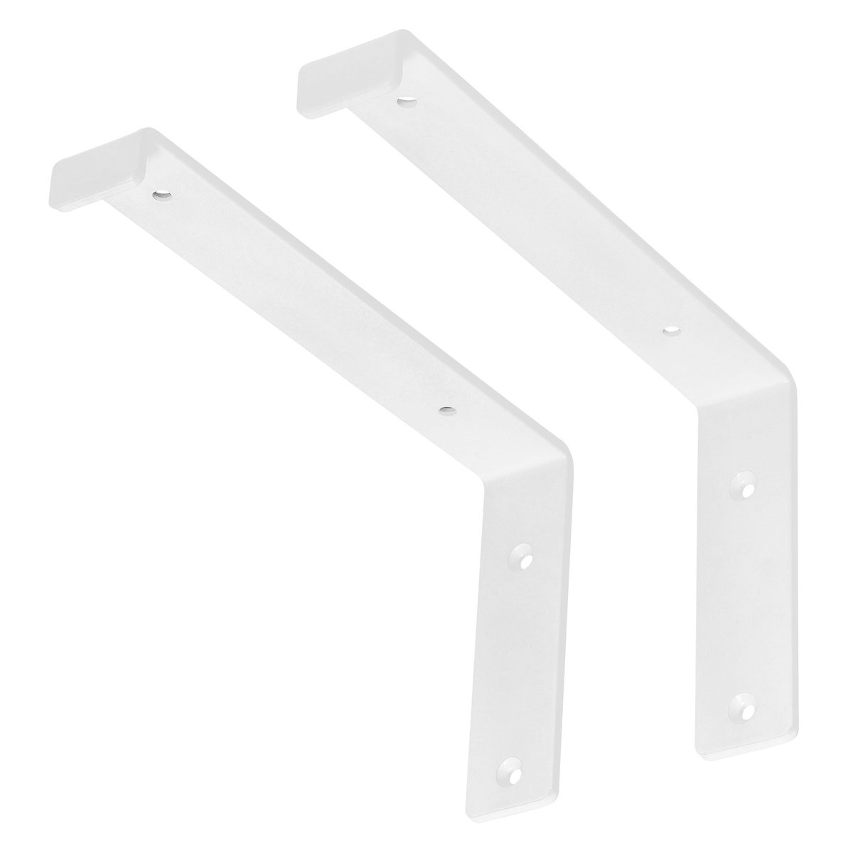 Wspornik półki 2 sztuki 25x4x14 cm biały metal otwór 5 mm ML-Design