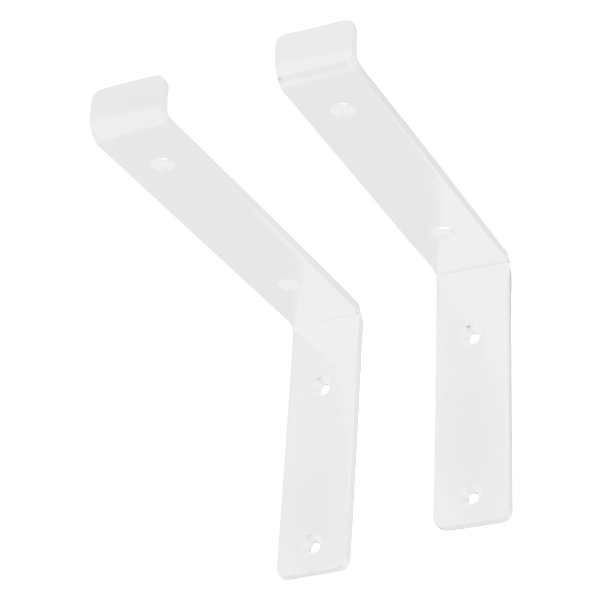 Wspornik półki 2 sztuki 20x4x14,5 cm biały metal 5 mm otwór ML design