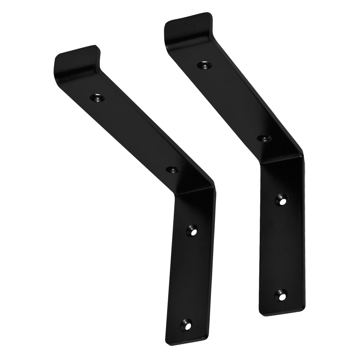 Wspornik półki 2 sztuki 25x4x14,5 cm czarny metal 5 mm otwór ML design