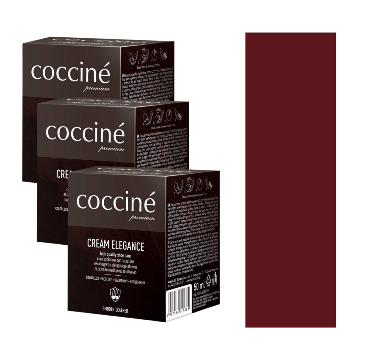 3x Cream Elegance do Obuwia 50 ml Bordowy 27