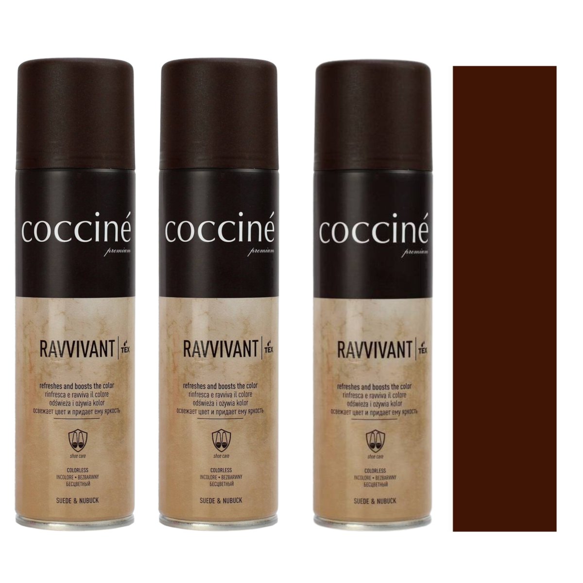 3x Ravviant do Nubuku Ciemny Brąz 19 250 ml