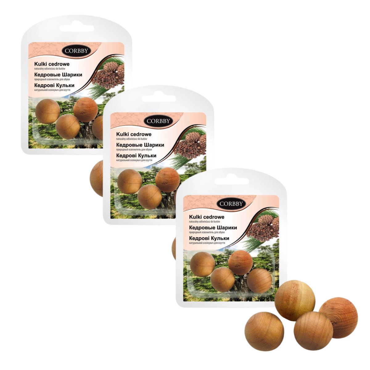 3x Kulki Cedrowe Odświeżające do Butów 1485C