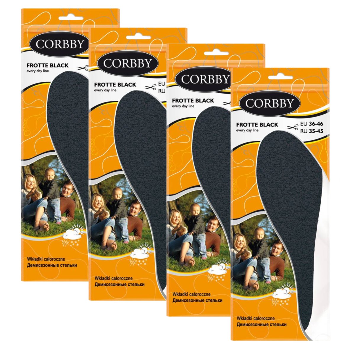 4x Wkładki do Butów Fortte Black Active Carbon 1204C