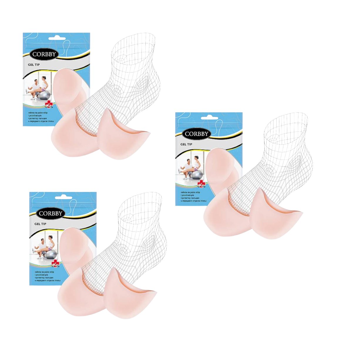 3x Gel Tip Osłona na Palce 1740C