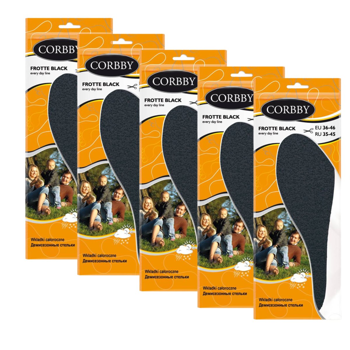 5x Wkładki Do Butów Fortte Black Active Carbon 1204C