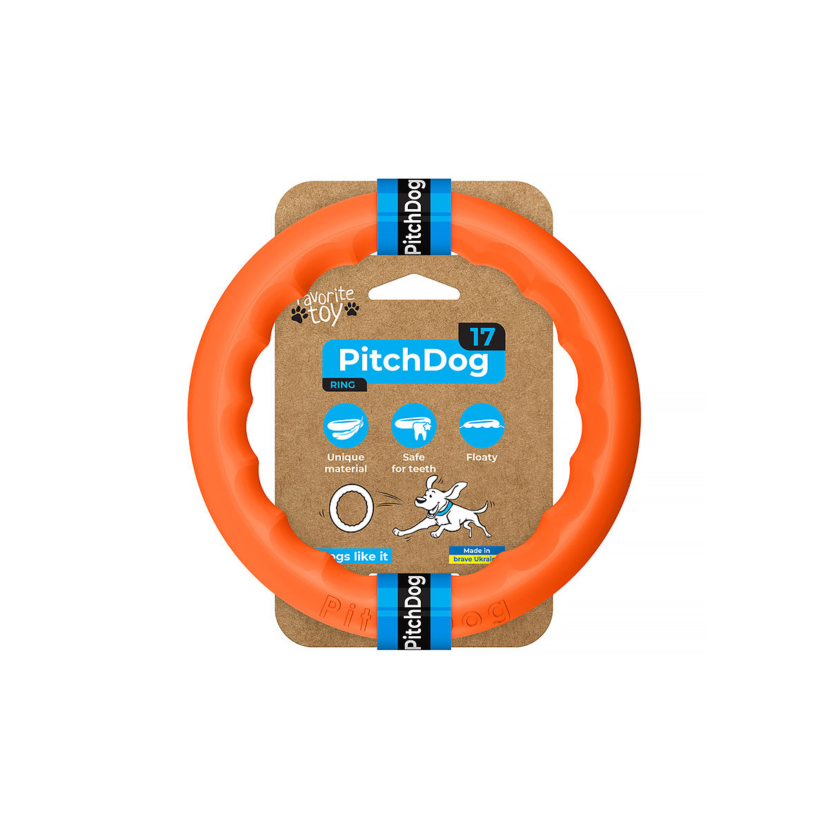 Zabawka Dla Psa Pitchdog Ring Do Aportowania Szarpak Pomarańczowy 17 Cm
