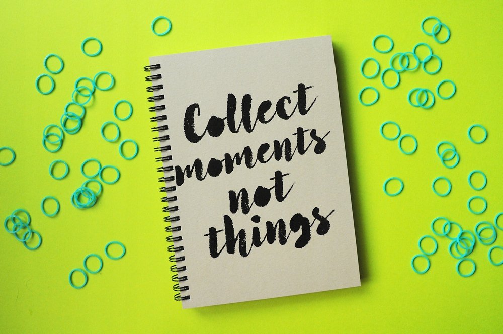 Collect moments not things, notatnik motywacyjny, notes, Sowia Aleja
