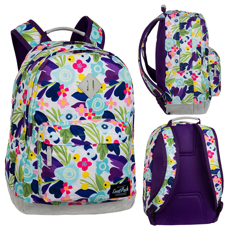 Plecak szkolny dla dziewczynki, kwiaty, szary, Scout Flower Me F096740 CoolPack