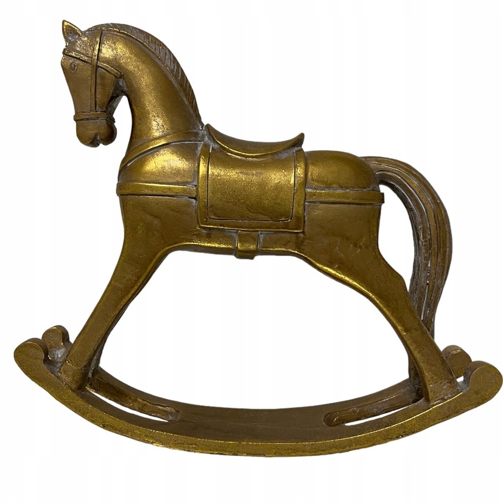 FIGURA KOŃ NA BIEGUNACH ZŁOTY