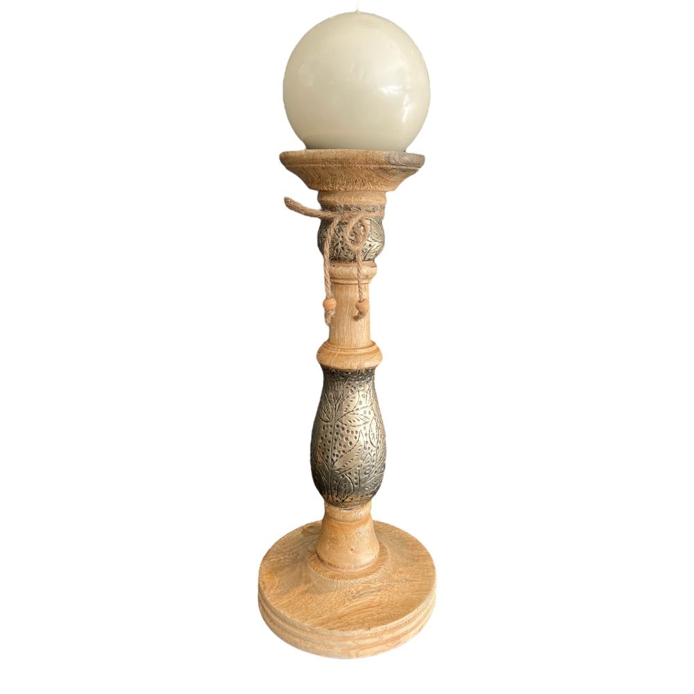 ŚWIECZNIK DREWNIANY DEKORACJA PREZENT