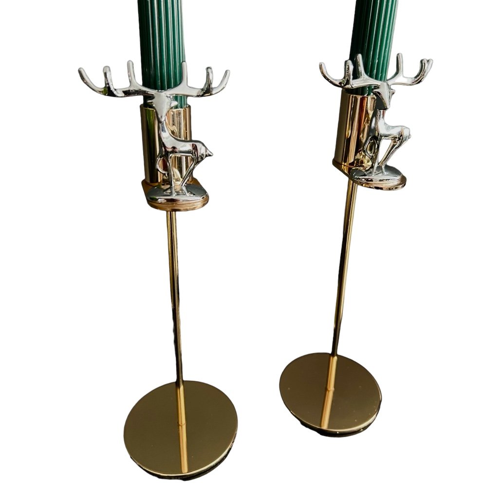 ŚWIECZNIK ZŁOTY METALOWY