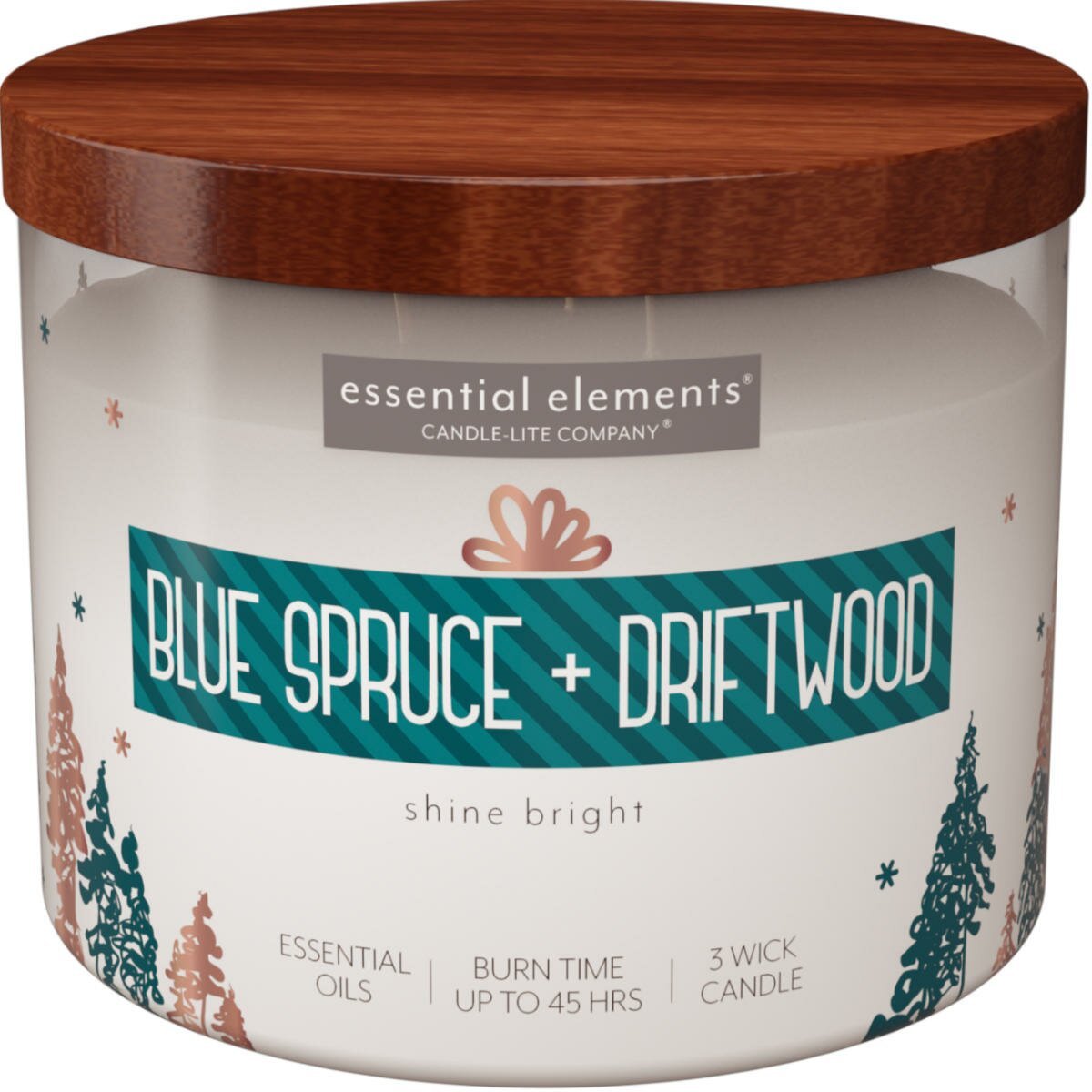 Sojowa świeca świąteczna zapachowa z olejkami eterycznymi Blue Spruce Driftwood Candle-lite 418 g