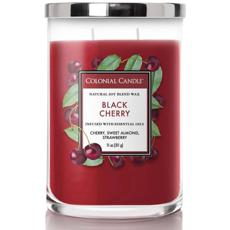 Świeca zapachowa sojowa w szkle 2 knoty Colonial Candle 311 g - Wiśnia Black Cherry