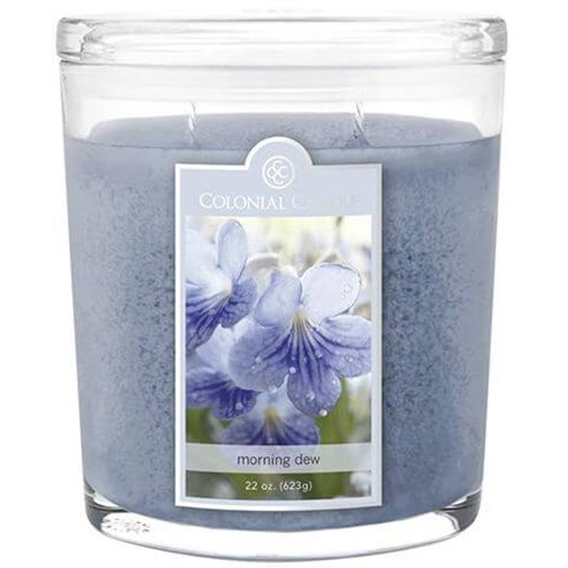 Świeca zapachowa w owalnym szkle duża Colonial Candle 623 g Poranna Rosa