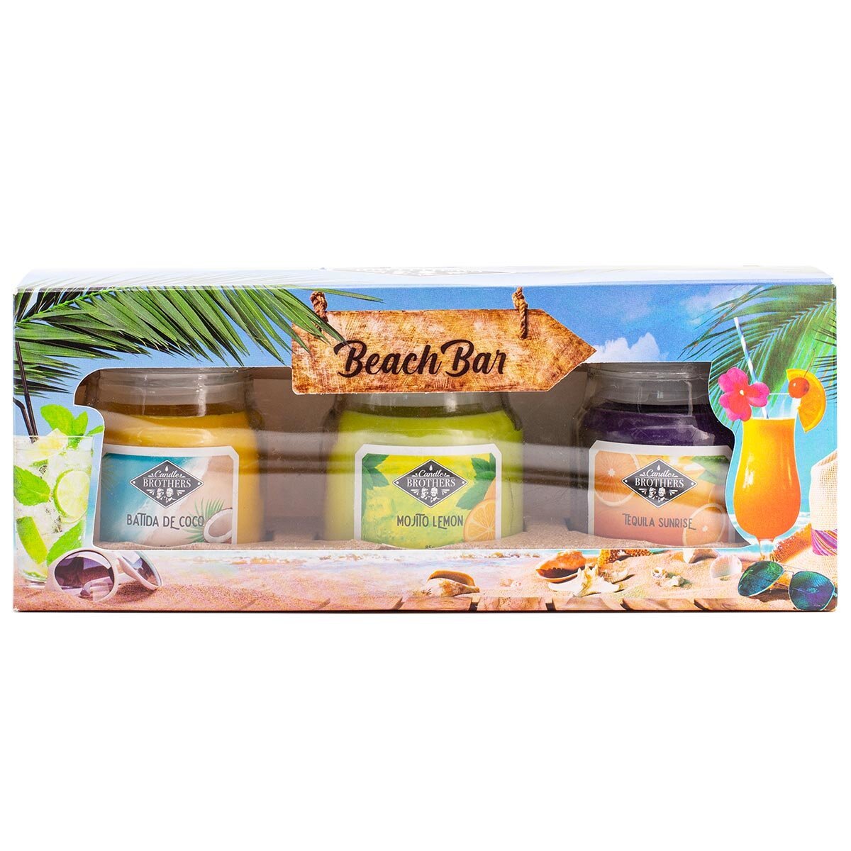 Zestaw świeczek zapachowych sojowych 3 sztuki Candle Brothers 85 g - Beach Bar
