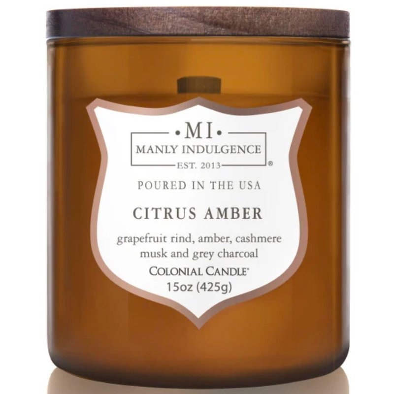 Świeca zapachowa sojowa drewniany knot Colonial Candle 425 g - Cytrusy Ambra