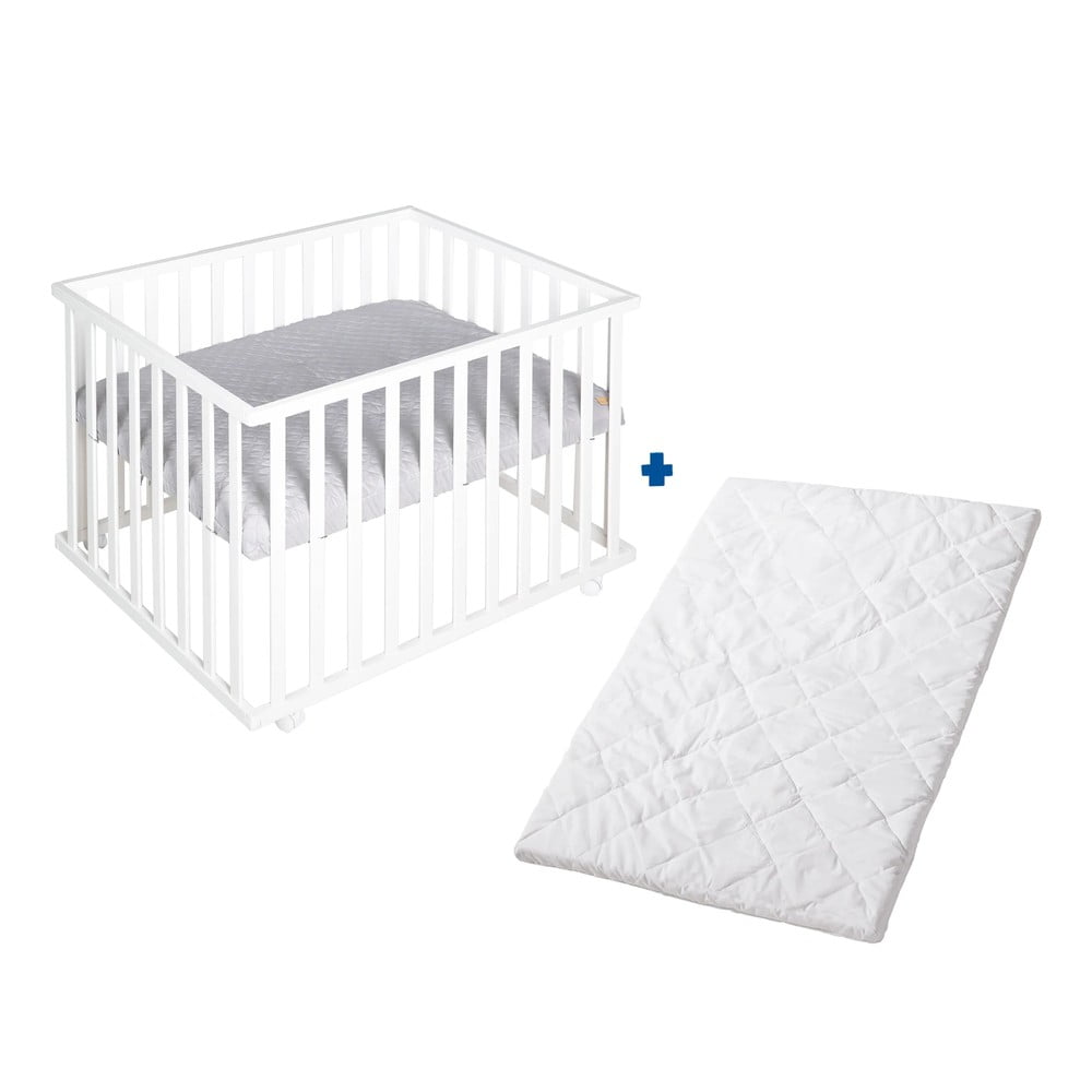 Biały kojec dla dzieci 100x75 cm Roba style – Roba