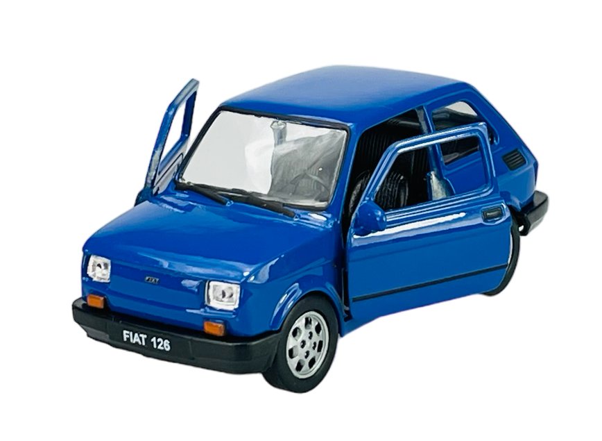 Welly Fiat 126P Niebieski 1:34 Samochód Nowy Metalowy Model