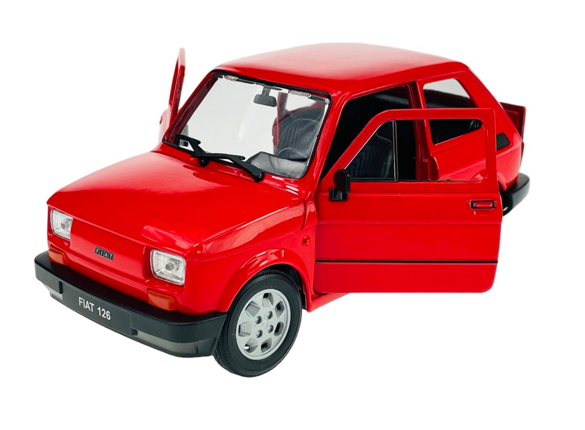 Welly Fiat 126P Czerwony 1:21 Samochód Nowy Metalowy Model