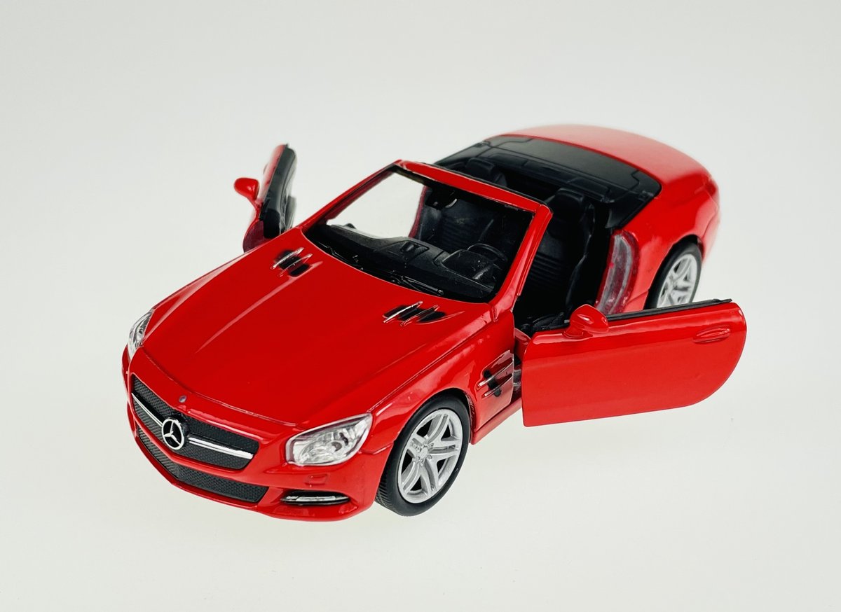 Welly 2012 Mercedes-Benz Sl 500 Bez Dachu Czerwony 1:34 Samochód Nowy Metalowy Model