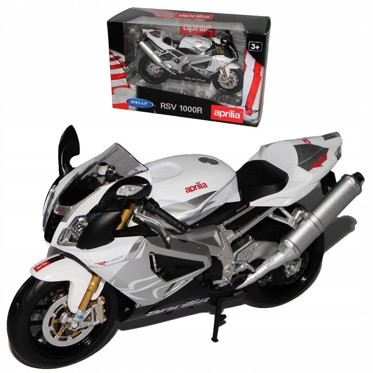 Aprilia RSV 1000 R model skala 1:10 Welly