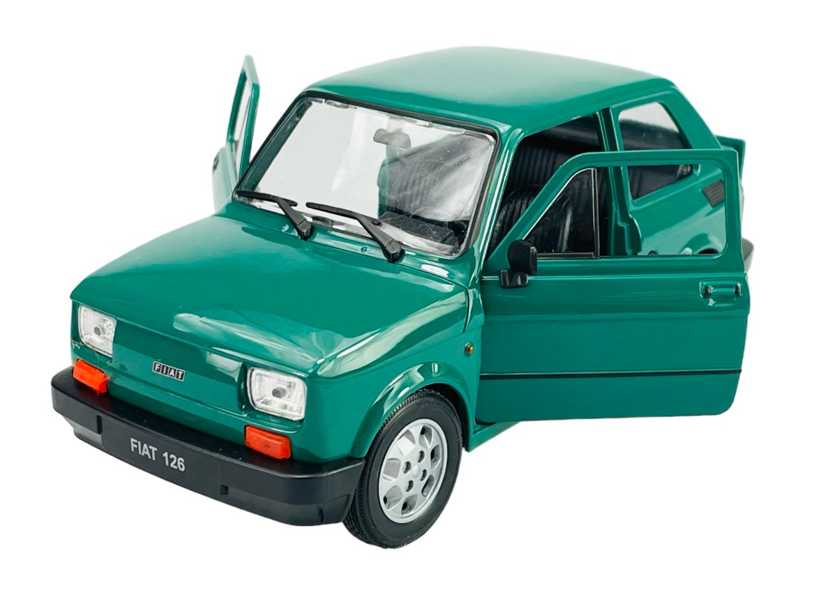 Welly Fiat 126P Ciemno Zielony 1:21 Samochód Nowy Metalowy Model