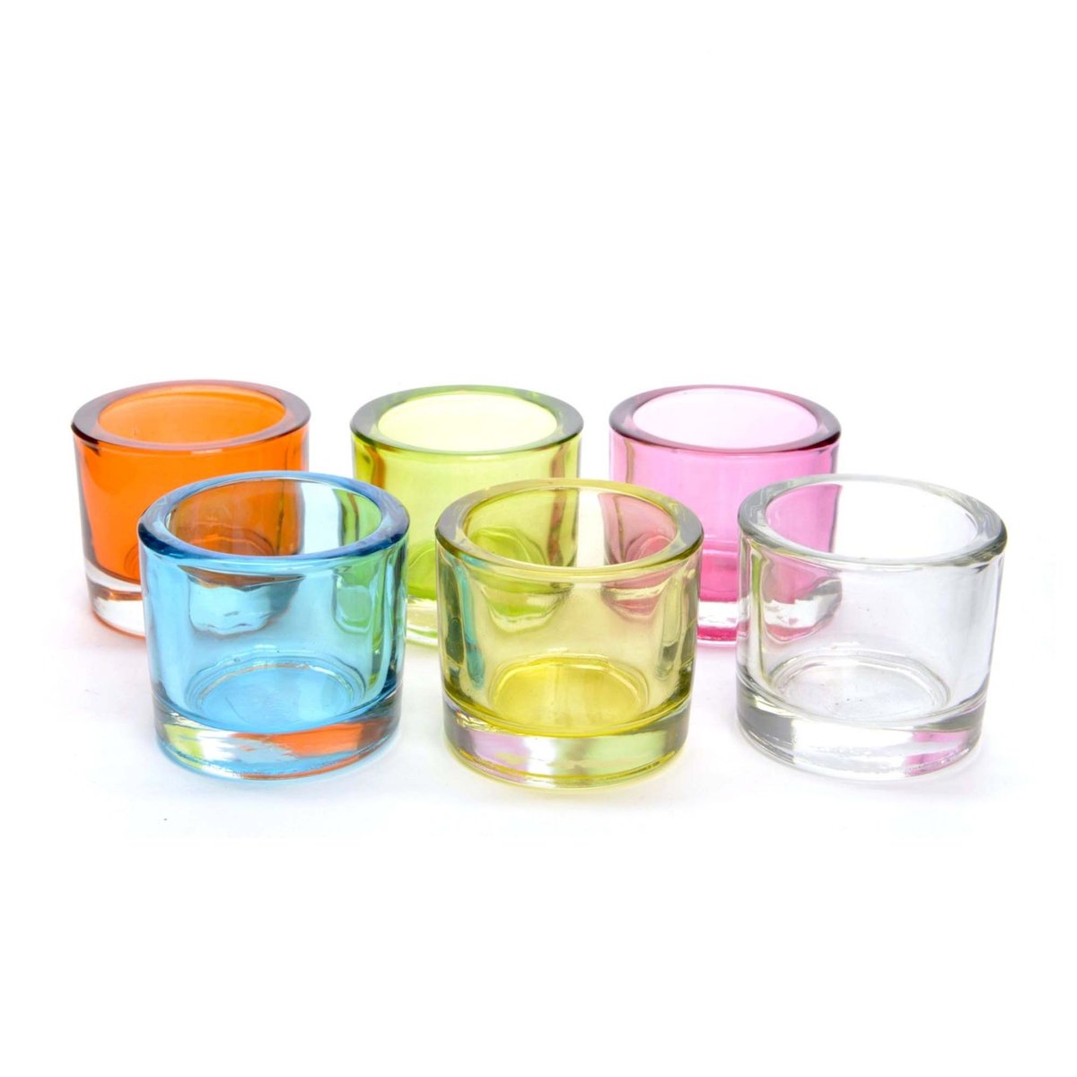 Świecznik szklany kolorowy dekoracyjny tealight