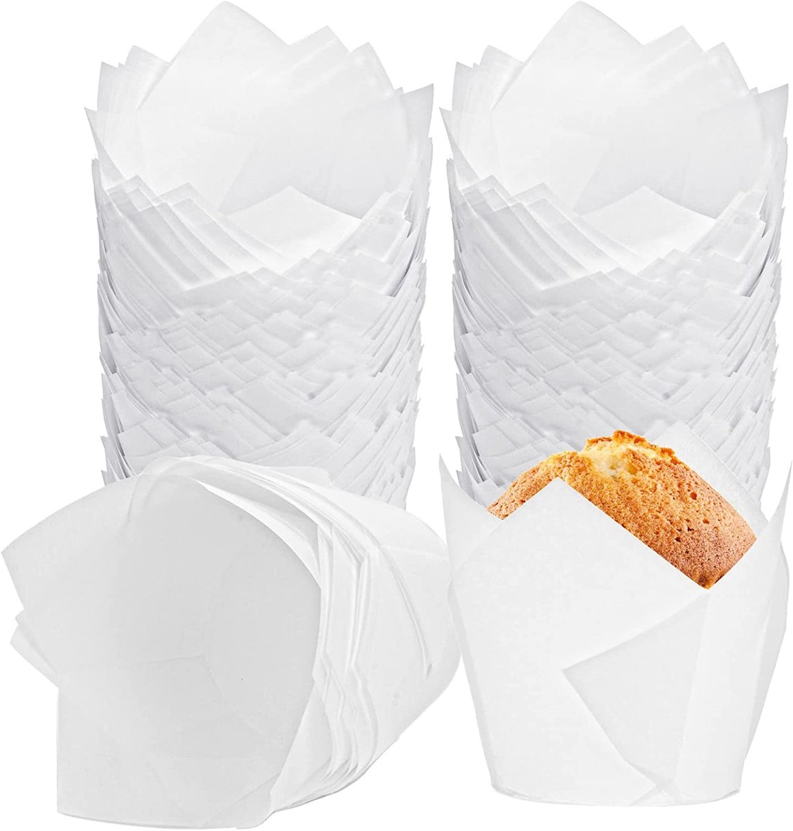 Papilotki foremki do mufinek Tulipany białe x 100