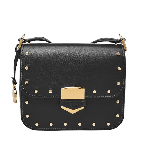 Fossil Women's Flap Crossbody damskie Lennox miękka skóra bydlęca, ZB1974001, czarne, czarny, jeden rozmiar