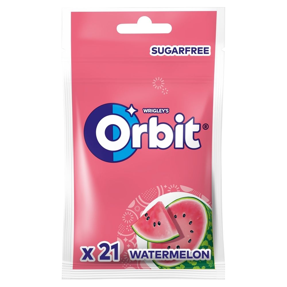 Orbit Watermelon Bezcukrowa guma do żucia 29 g (21 sztuk)