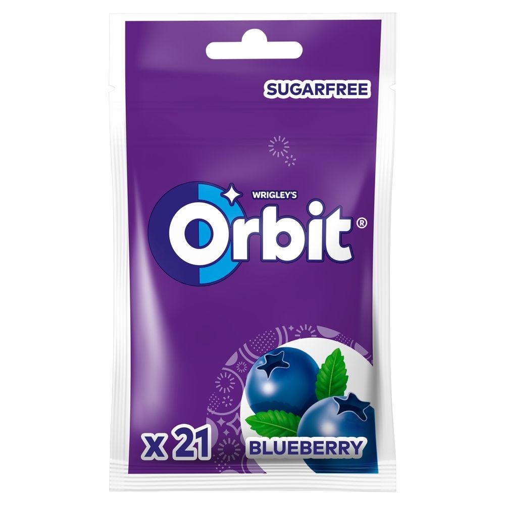 Orbit Blueberry Bezcukrowa guma do żucia 29 g (21 sztuk)