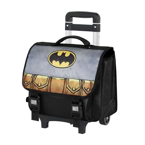 Batman Batdress-plecak do wózka 2.0, ze zdejmowanym wózkiem, czarny, 38 x 35 cm, Czarny, Plecak Cartable 2.0 ze zdejmowanym paskiem na kółkach
