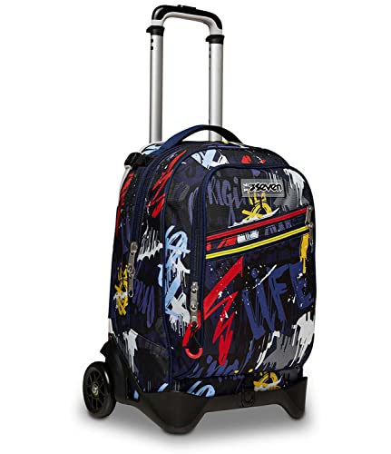 Seven S.p.a. Trolley Jack 2wd Seven TROLLEY Unisex - Dla dzieci i młodzieży (Paczka 1), niebieski, Taglia unica, Plecaki tornistry