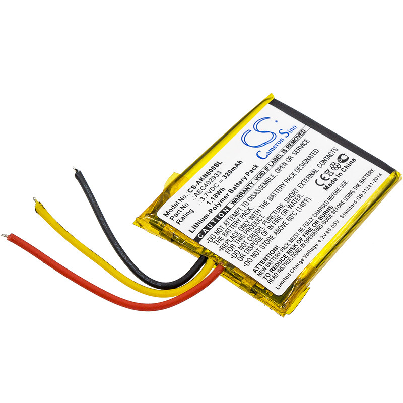 AKG N60 NC / AEC402933 320mAh 1.18Wh Li-Polymer 3.7V (Cameron Sino)