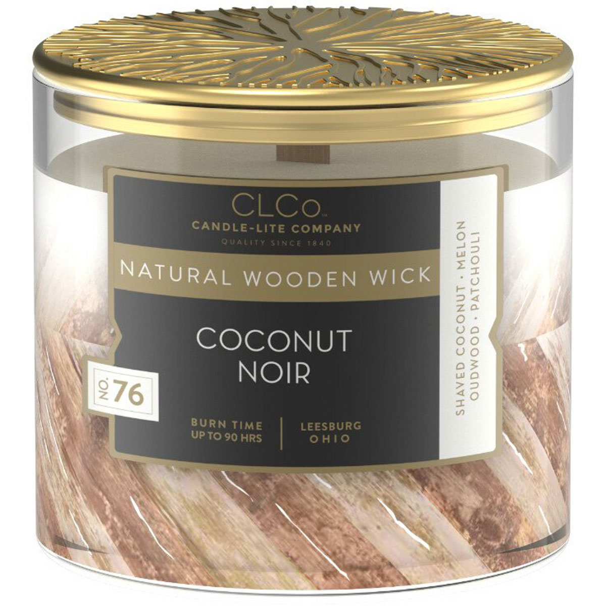 Świeca zapachowa drewniany knot Kokos Agar Coconut Noir Candle-lite 396 g